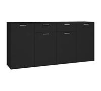 vidaXL Credenza Nera 160x36x75 cm in Legno Multistrato