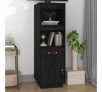 vidaXL Credenza Nera 34x40x108,5 cm in Legno Massello di Pino