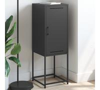 vidaXL Credenza Nera 36x39x107 cm in Acciaio, mobiletto, Madia, Mobile di conservazione, armadietto, Mobile portaoggetti, portaoggetti, Mobile Alto