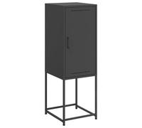 vidaXL Credenza Nera 36x39x107 cm in Acciaio, mobiletto, Madia, Mobile di conservazione, armadietto, Mobile portaoggetti, portaoggetti, Mobile Alto