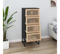 VidaXL Credenza Nera 40x30x95 cm in Legno Multistrato