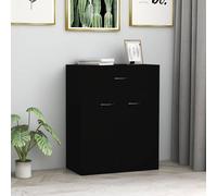 vidaXL Credenza Nera 60x30x75 cm in Legno Multistrato