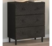 vidaXL Credenza Nera 60x33x75 cm in Legno Massello di Mango