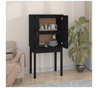 AX Credenza Nero 2Scomparti 2Ante Legno Rustica 60x40x120cm Elegante Dvd 821748
