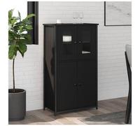 vidaXL Credenza Nera 62x32x106,5 cm in Legno Multistrato