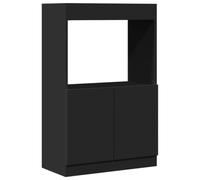 vidaXL Credenza Nera 63x33x100 cm in Legno Multistrato, libreria, libreria portaoggetti, libreria con Ante, libreria Moderna, Mobile portaoggetti
