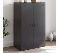 vidaXL Credenza Nera 67x39x107 cm in Acciaio