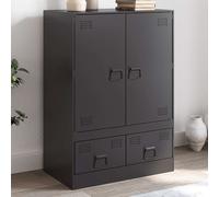 vidaXL Credenza Nera 67x39x95 cm in Acciaio, credenza in Legno, credenza Alta, armadietto, credenza portaoggetti, credenza Moderna