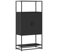 vidaXL Credenza Nera 68x35x139 cm Legno Multistrato Metallo
