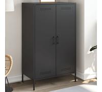vidaXL Credenza Nera 68x39x113 cm in Acciaio