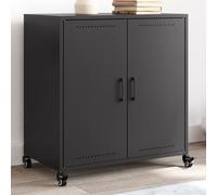 vidaXL Credenza Nera 68x39x72 cm in Acciaio Laminato a Freddo, Mobile, credenza, Mobile Laterale, Mobile credenza, Mobile Contenitore, credenza