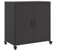 vidaXL Credenza Nera 68x39x72 cm in Acciaio Laminato a Freddo, Mobile, credenza, Mobile Laterale, Mobile credenza, Mobile Contenitore, credenza