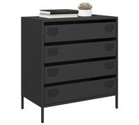 vidaXL Credenza Nera 68x39x73,5 cm in Acciaio Laminato a Freddo
