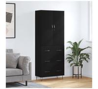 VIDAXL - Credenza Nera 69,5x34x180 Cm In Legno Multistrato