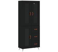 VIDAXL - Credenza Nera 69,5x34x180 Cm In Legno Multistrato
