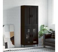 vidaXL Credenza Nera 69,5x34x180 cm in Legno Multistrato