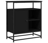 vidaXL Credenza Nera 69x35x80 cm in Legno Multistrato, Mobile portaoggetti, credenza da Cucina, portaoggetti da Soggiorno, portaoggetti