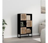 vidaXL Credenza Nera 70x35x125 cm in Legno Multistrato