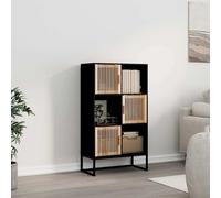 vidaXL Credenza Nera 70x35x125 cm in Legno Multistrato