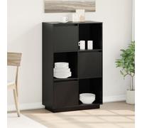 vidaXL Credenza Nera 74x35x117 cm in Legno Massello di Pino