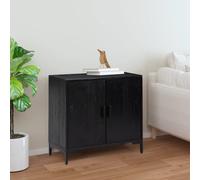 VidaXL Credenza Nera 75x35x70 cm in Legno Massello di Pino