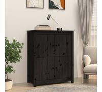 vidaXL Credenza Nera 83x41,5x100 cm in Legno Massello di Pino