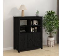vidaXL Credenza Nera 83x41,5x100 cm in Legno Massello di Pino