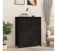 vidaXL Credenza Nera 83x41,5x100 cm in Legno Massello di Pino