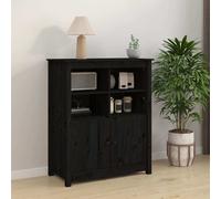 vidaXL Credenza Nera 83x41,5x100 cm in Legno Massello di Pino