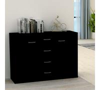 vidaXL Credenza Nera 88x30x65 cm in Legno Multistrato