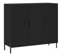 vidaXL Credenza Nera 90x34x80 cm in Legno Multistrato