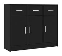 vidaXL Credenza Nera 91x28x75 cm in Legno Multistrato