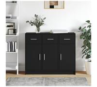 vidaXL Credenza Nera 91x28x75 cm in Legno Multistrato