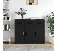 vidaXL Credenza Nera 91x28x75 cm in Legno Multistrato