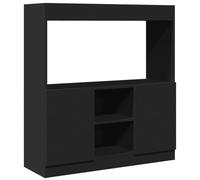vidaXL Credenza Nera 92x33x100 cm in Legno Multistrato, libreria, libreria portaoggetti, libreria con Ante, libreria Moderna, Mobile portaoggetti