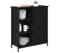 vidaXL Credenza nera effetto quercia 70 x 30 x 80 cm, materiale in legno, moderna sala da pranzo credenza rettangolare, robusta unità di utilità contemporanea