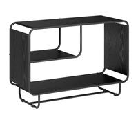 vidaXL Credenza nera effetto rovere, 93,5 x 37,5 x 64,5 cm | Credenza durevole e robusta in legno, robusto telaio di supporto con gambe dritte in metallo, armadio ideale per buffet