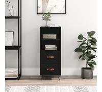 vidaXL Credenza Nero 34,5x34x90 cm in Legno Multistrato