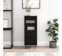 vidaXL Credenza Nero 34,5x34x90 cm in Legno Multistrato