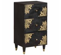 vidaXL Credenza Nero 40 x 33 x 75 cm Legno di mango massello