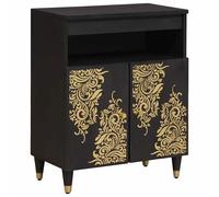 vidaXL Credenza Nero 60 x 33 x 75 cm Legno di mango massello