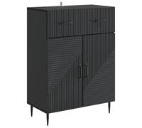 vidaXL Credenza nera 66 x 34,5 x 89,5 cm Legno di Ingegneria, Stoccaggio per la stanza, credenza Vintage, Ampio Spazio, Cabinet Moderno ed Elegante per organizzare la tua casa