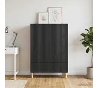 vidaXL Credenza Nero 66 x 34,5 x 95 cm Legno ingegnerizzato, Storage moderno per soggiorno, unità funzionale di credenza, mobile buffet elegante, rettangolare, ampie soluzioni di armadietto
