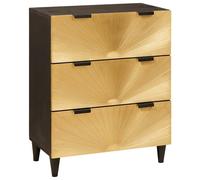 vidaXL Credenza Nero e Oro 60 x 33 x 75 cm legno massello di mango