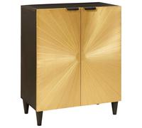 vidaXL Credenza Nero e Oro 60 x 33 x 75 cm legno massello di mango