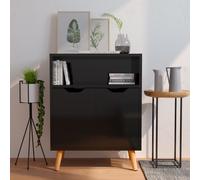 vidaXL Credenza Nero Lucido 60x30x72 cm in Legno Multistrato