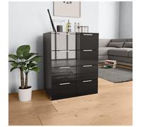 VIDAXL - Credenza Nero Lucido 60x35x80 cm in Legno Multistrato