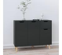 vidaXL Credenza Nero Lucido 90x30x72 cm in Legno Multistrato