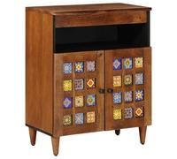 vidaXL Credenza noce 60 x 33,5 x 75 cm Legno di mango massello, Sala da pranzo, Rettangolare, Moderno, Durevole, Design elegante, Salvaspazio, Materiali in legno massello, Comfort, Stile contemporaneo