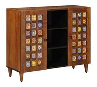 vidaXL Credenza Noce 90 x 33,5 x 75 cm Legno di Manico Massello, Rettangolare, Moderno, Durevole, Design Elegante, Disposizione Spaziosa, per Pasti, Stile Casa x Funzione